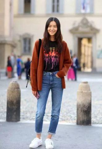 短款针织开衫 明星